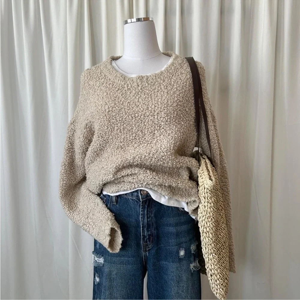 Wool Blend Eileen Fisher Knit Fur Box-Top size Medium. - Picture 2 of 11